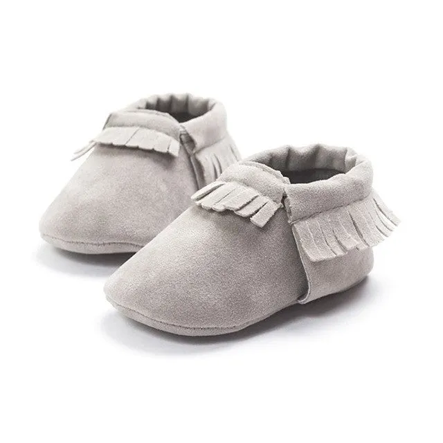 13 COLORS PU Suede Leather Newborn Baby Boy Girl Baby Moccasins Moccs Shoes Bebe Fringe Soft Soled Non-slip Footwear Crib Shoes