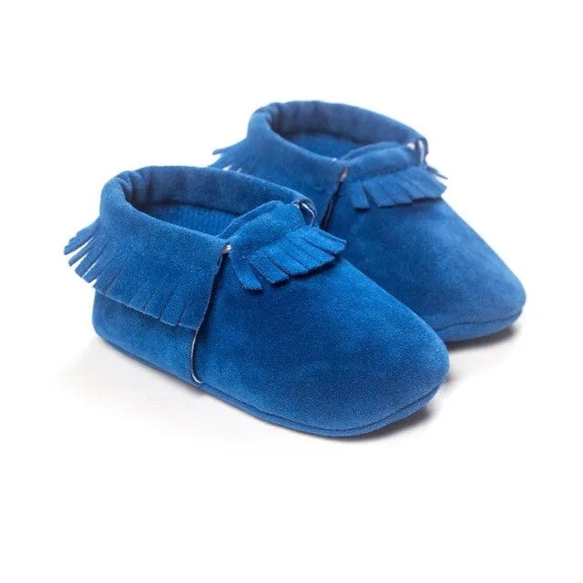 13 COLORS PU Suede Leather Newborn Baby Boy Girl Baby Moccasins Moccs Shoes Bebe Fringe Soft Soled Non-slip Footwear Crib Shoes