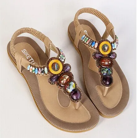 2016 Summer Flat Sandals Ladies Bohemia Beach Flip Flops Shoes Gladiator Women Shoes Sandles platform Zapatos Mujer Sandalias