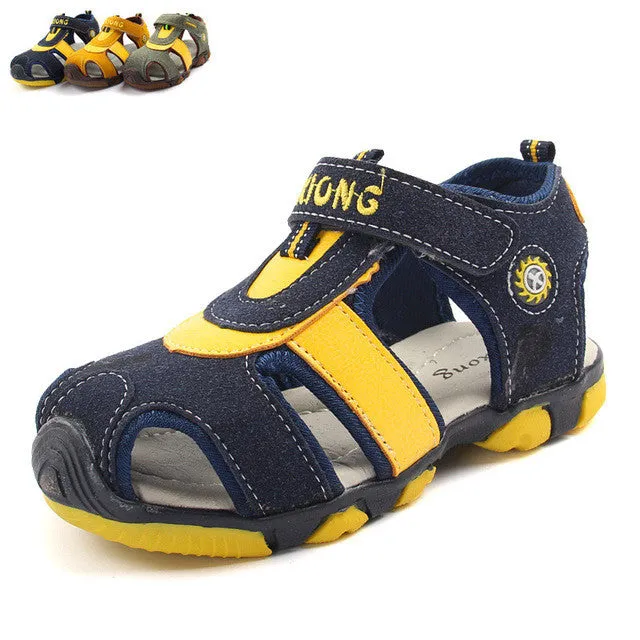 2017 shoes kids Sandals boys Sandals Korean version flows  nubuck leather baby sandals  children's sandals