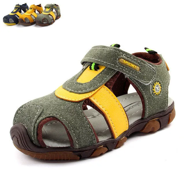 2017 shoes kids Sandals boys Sandals Korean version flows  nubuck leather baby sandals  children's sandals