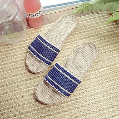 2017Spring Summer Indoor Slipper Linen Home Shoes Women Men Lovers Flat Shoes Hemp Sweat-absorbent Breathable Soft Floor Slipper