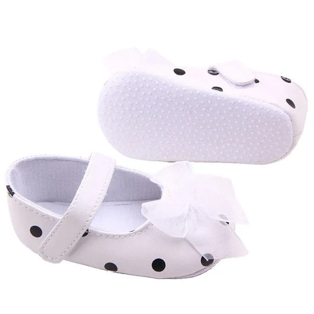 3Colors Toddler Newborn Girl Gauze Bowknot Strappy Baby Shoes Kid Crib Shoes 0-12M