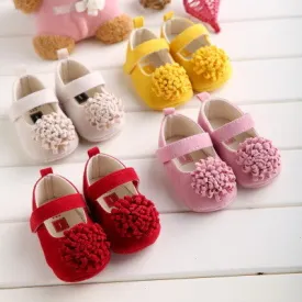 4 Colors Newborn Baby Prewalker Soft Bottom Anti-slip Shoes Footwear Classic Princess Girl Crib Mary Jane floral Shoes