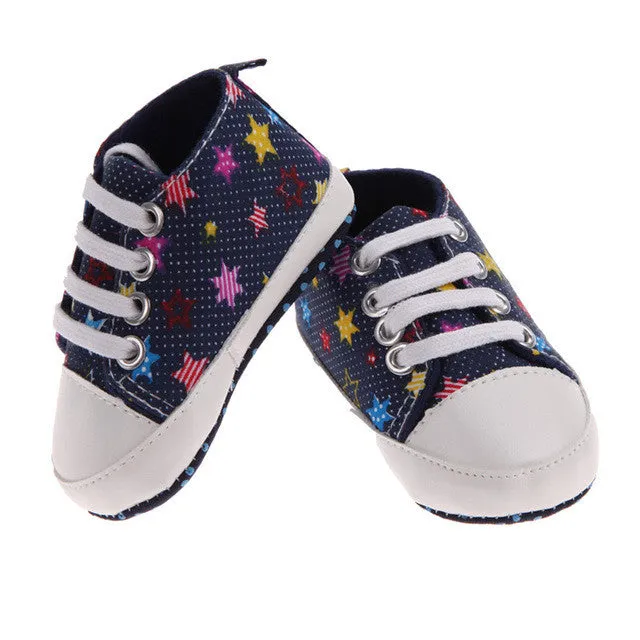 6 Colors New Infant Toddler Newborn Baby Shoes Unisex Kids Classic Sports Sneakers Baby Soft Bottom Anti-slip T-tied Shoes