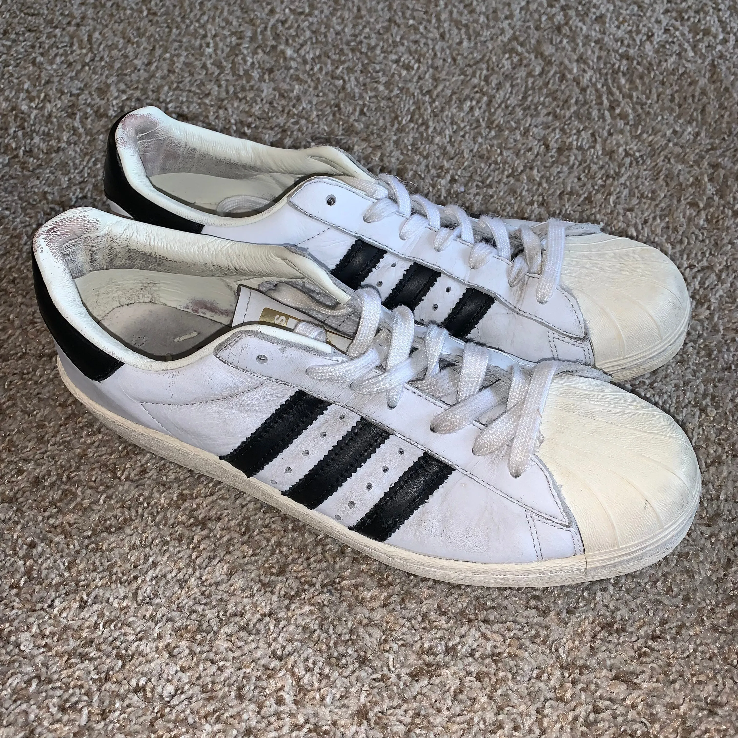 Adidas Shell Top Classic Sneakers Shoes size 10 white / black