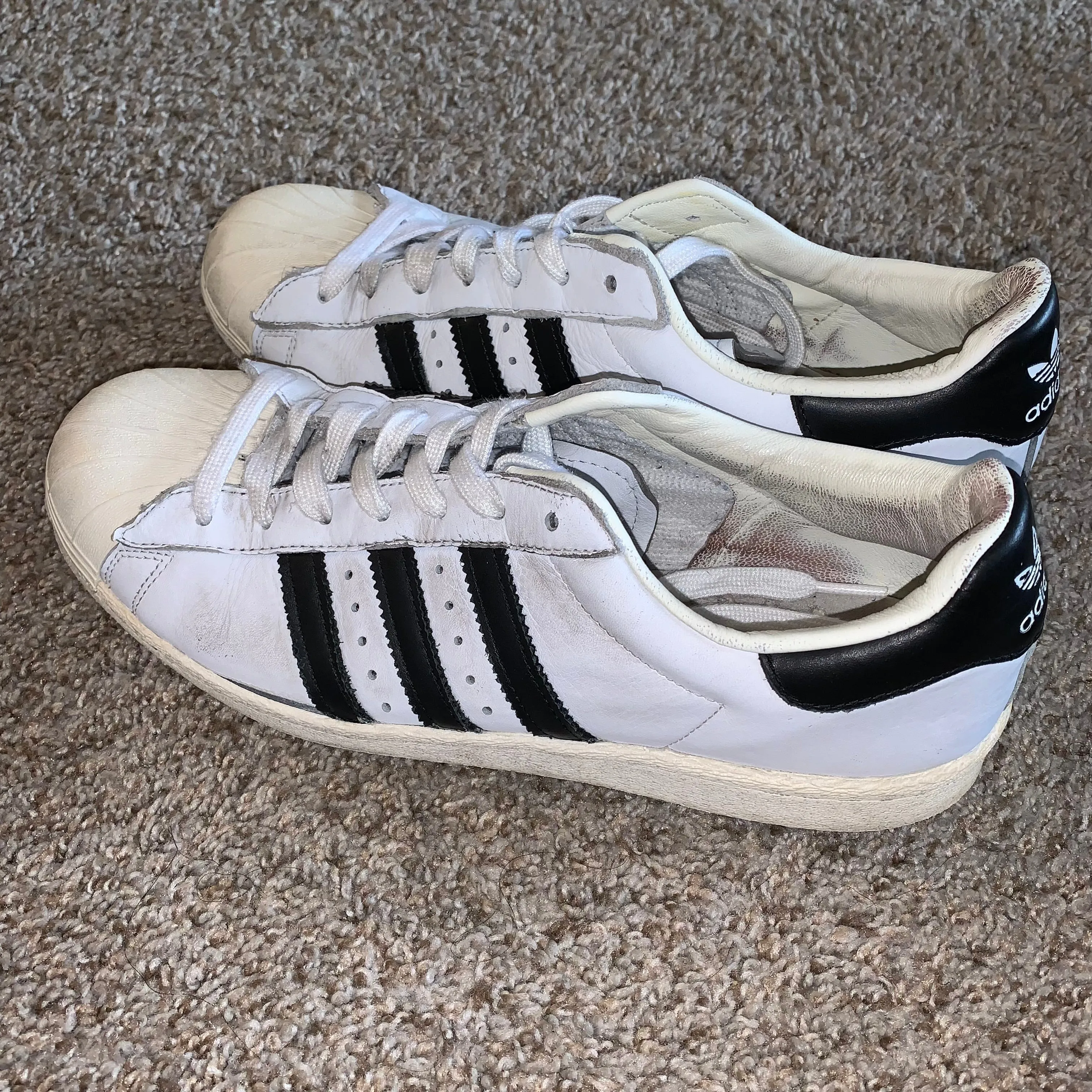 Adidas Shell Top Classic Sneakers Shoes size 10 white / black