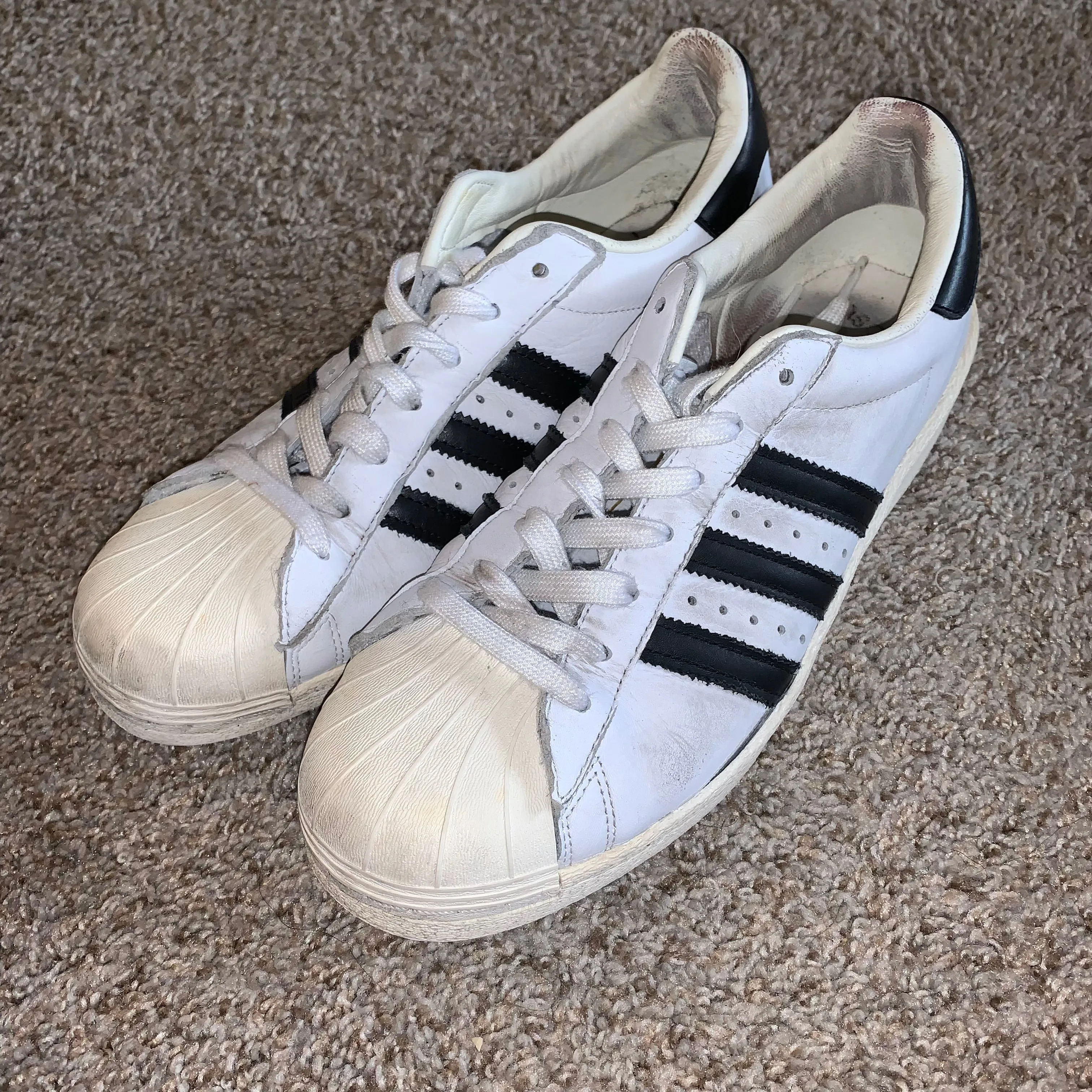 Adidas Shell Top Classic Sneakers Shoes size 10 white / black