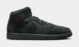 Air Jordan 1 Mid SE Craft Mens Lifestyle Shoes (Dark Smoke Grey/Varsity Red/Black)