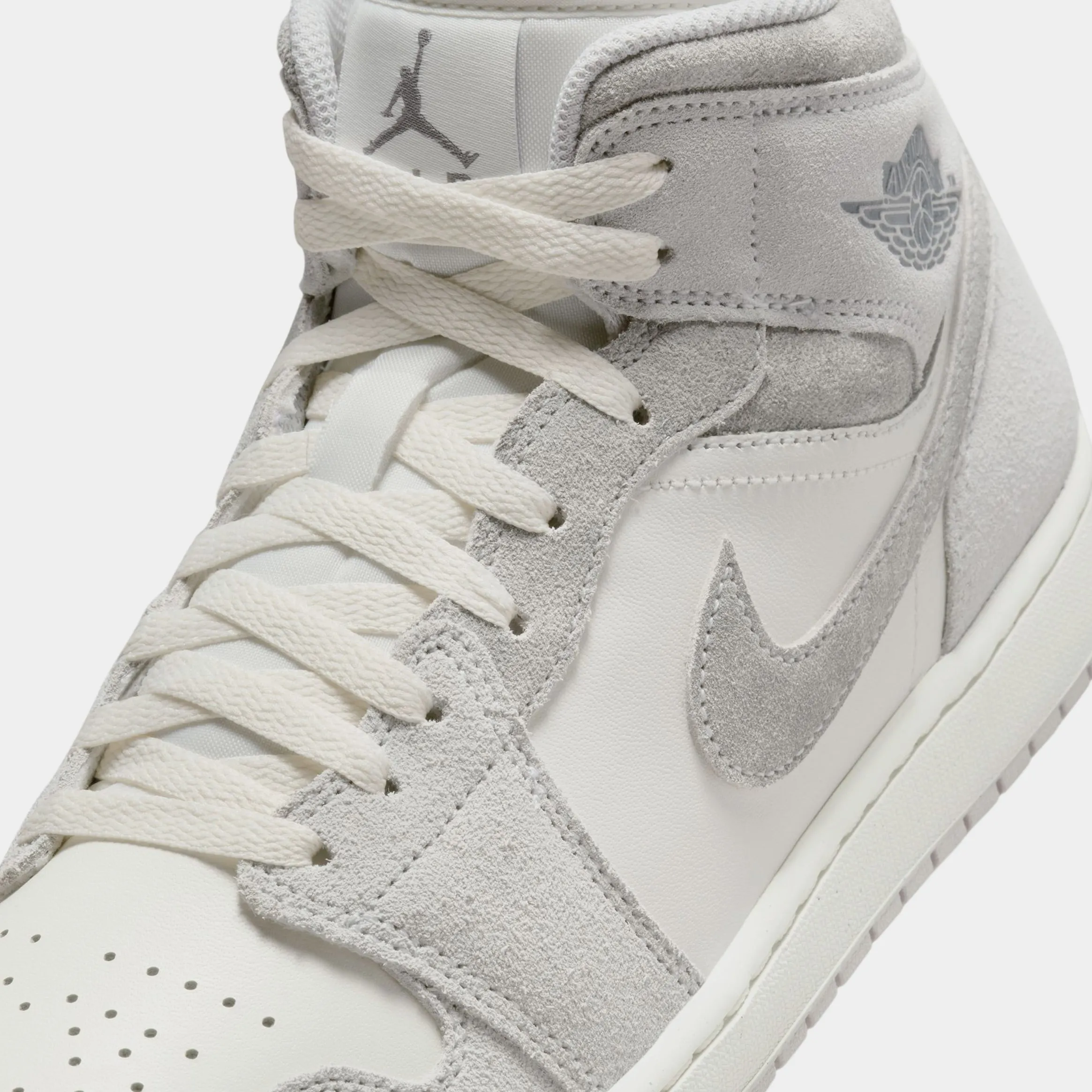 Air Jordan 1 Retro Mid Neutral Grey Mens Lifestyle Shoes (Neutral Grey/Sail/Smoke Grey)