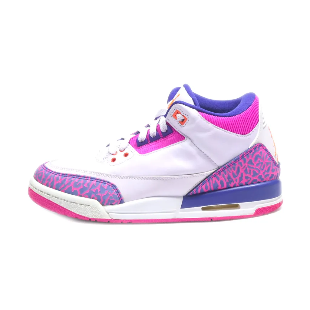 Air Jordan 3 Retro High-Top Sneakers Leather Purple Colour For Women