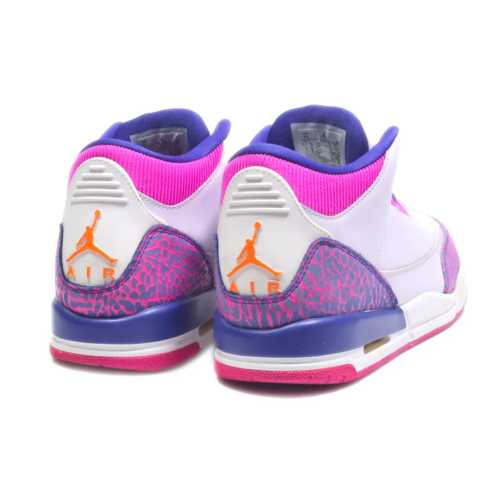 Air Jordan 3 Retro High-Top Sneakers Leather Purple Colour For Women