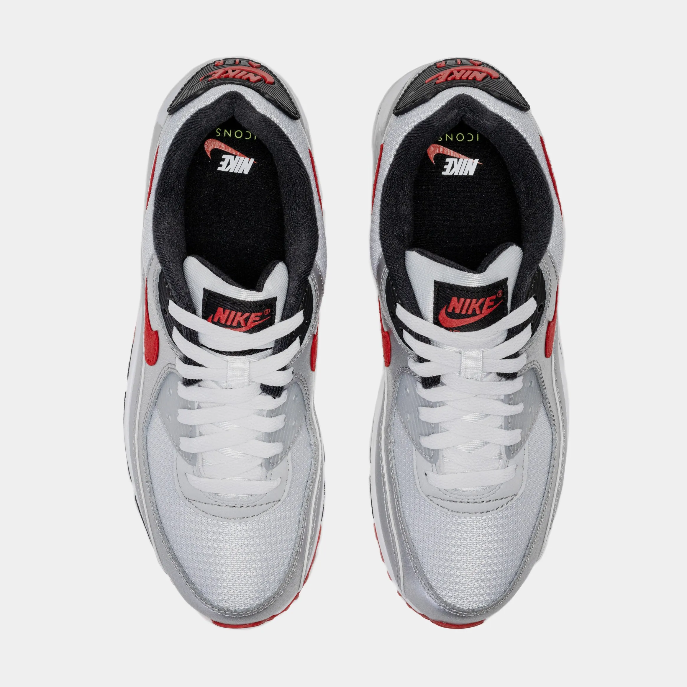 Air Max 90 Icons Mens Lifestyle Shoes (Silver/Red)