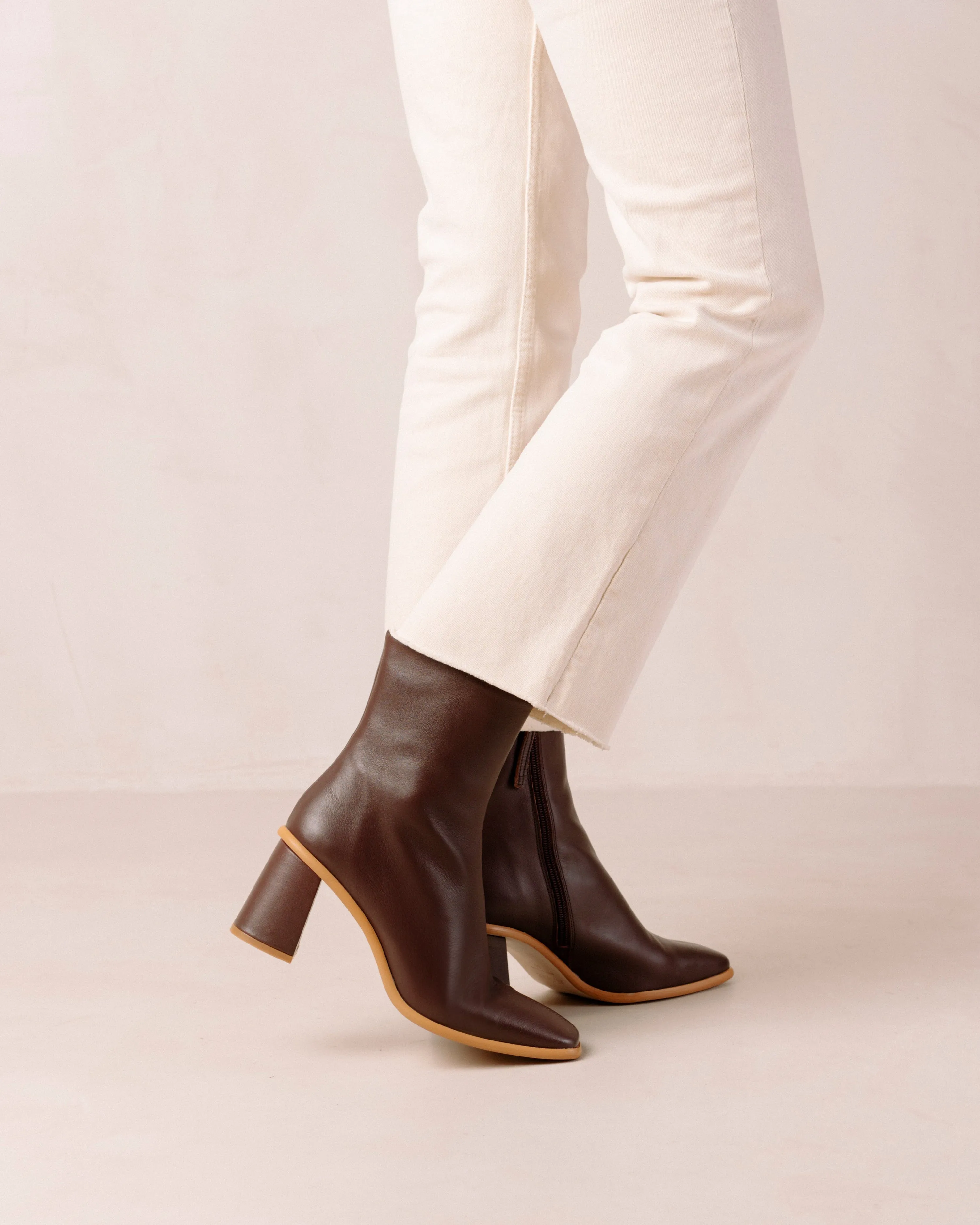 Alohas - West Cape Brown Leather Ankle Boots in Coffee Brown