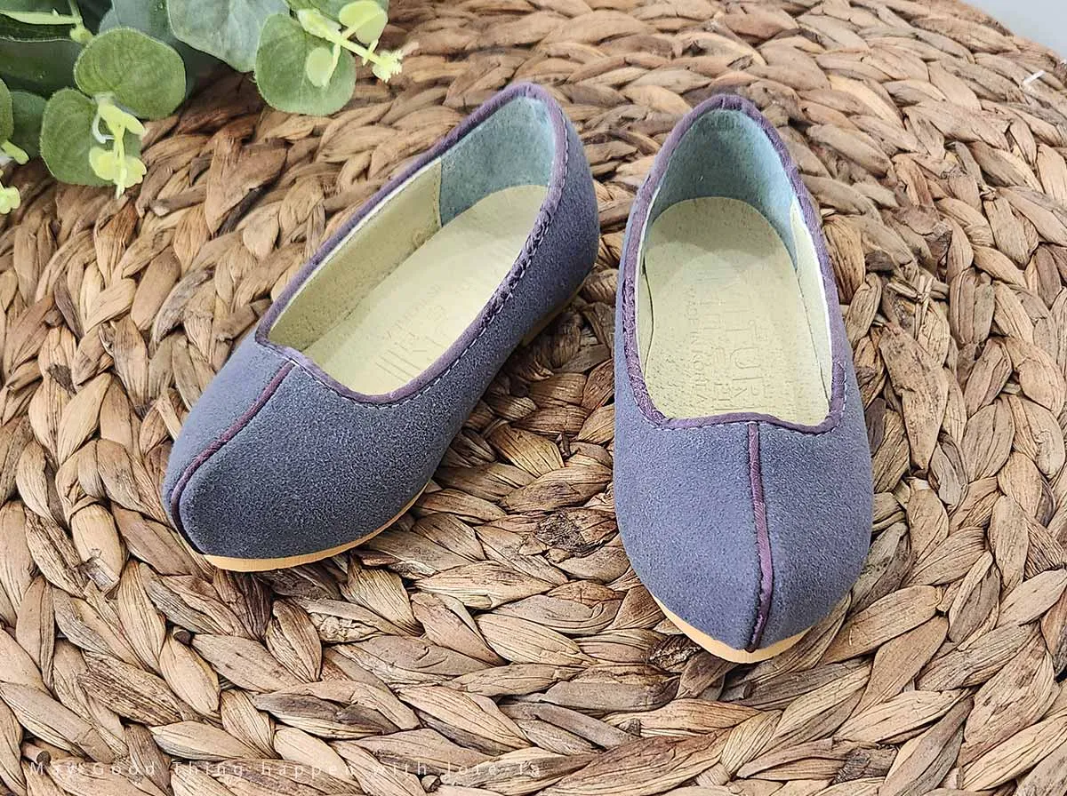 Ash Purple Suede Baby Boy Hanbok Shoes