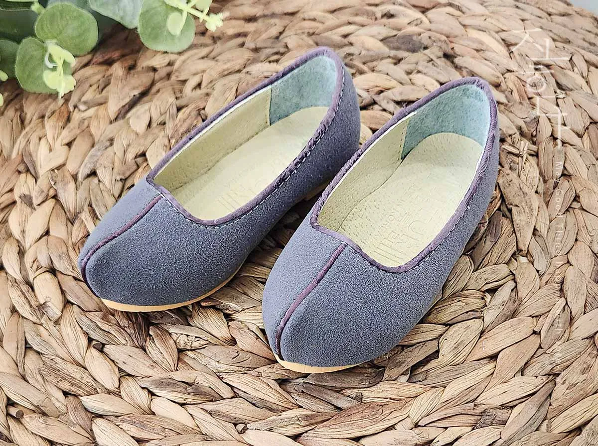 Ash Purple Suede Baby Boy Hanbok Shoes