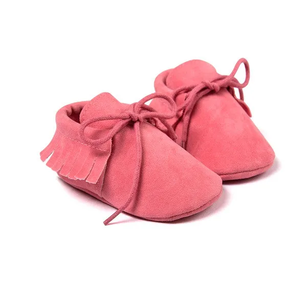 Baby Moccasins Soft Moccs Fashion Bebe Fringe Soft Soled Non-slip Footwear Crib Shoes New PU Suede Leather Newborn