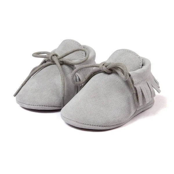 Baby Moccasins Soft Moccs Fashion Bebe Fringe Soft Soled Non-slip Footwear Crib Shoes New PU Suede Leather Newborn