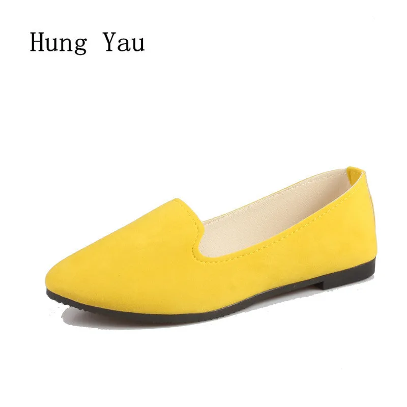 Big Size Women Flats Candy Color Shoes Woman Loafers Summer Fashion Sweet Flat Casual Shoes Women Zapatos Mujer Plus Size 35-43