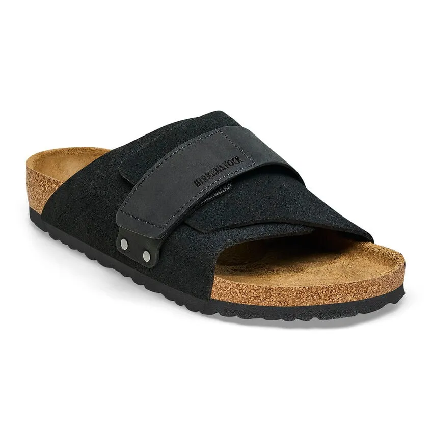 Birkenstock Kyoto Men's Nubuck Leather  in Grey Whale & Black