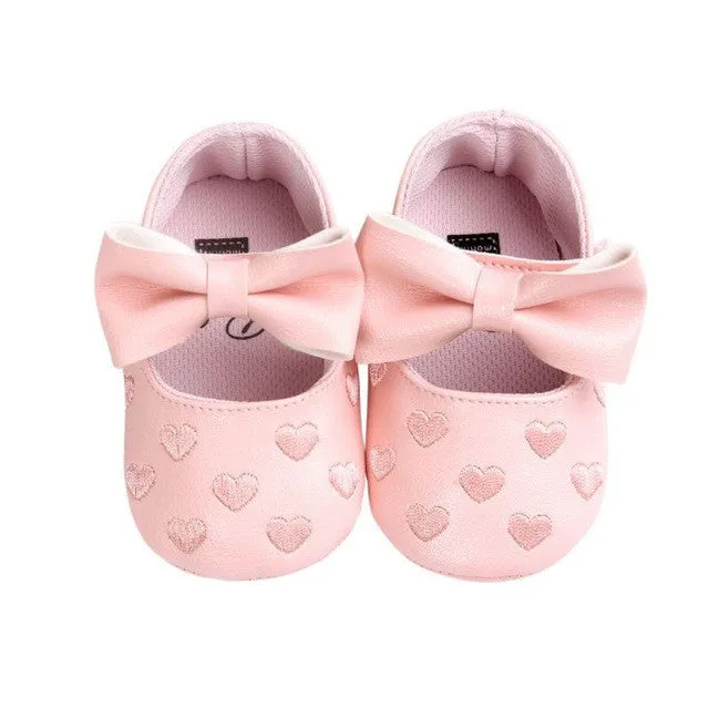 Bow Fringe Soft Soled Non-slip Footwear Crib Shoes PU Leather Newborn Baby Boy Girl Baby Moccasins Soft Moccs Shoes