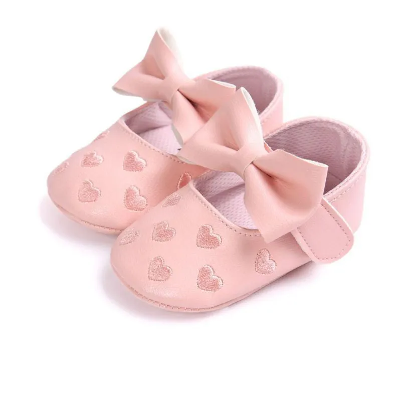 Bow Fringe Soft Soled Non-slip Footwear Crib Shoes PU Leather Newborn Baby Boy Girl Baby Moccasins Soft Moccs Shoes