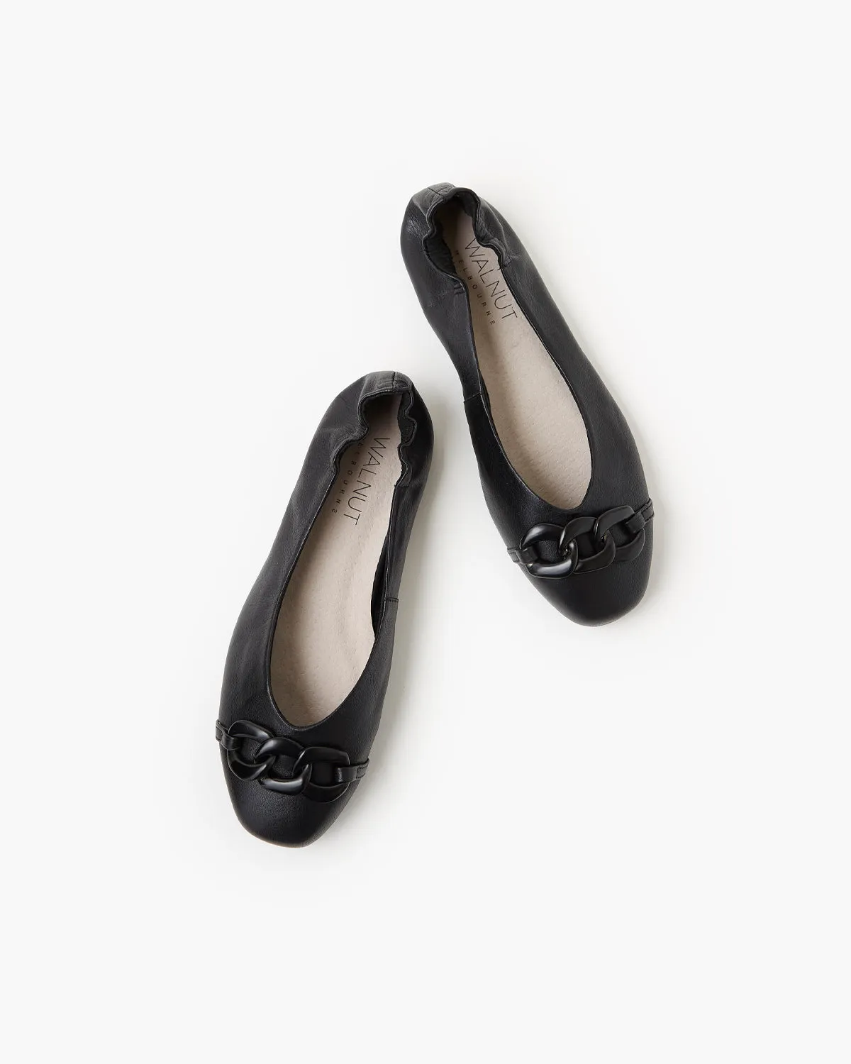 Bridget Leather Ballet - Black