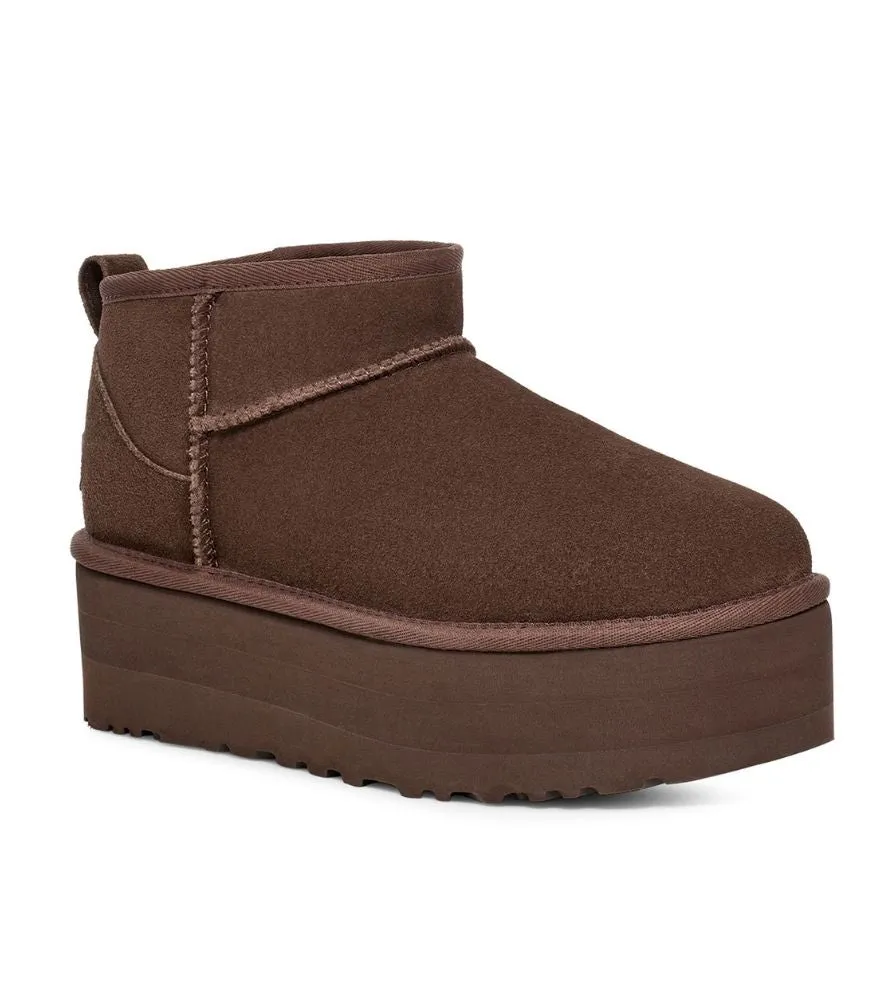 Classic Ultra Mini Platform in Burnt Cedar by UGG