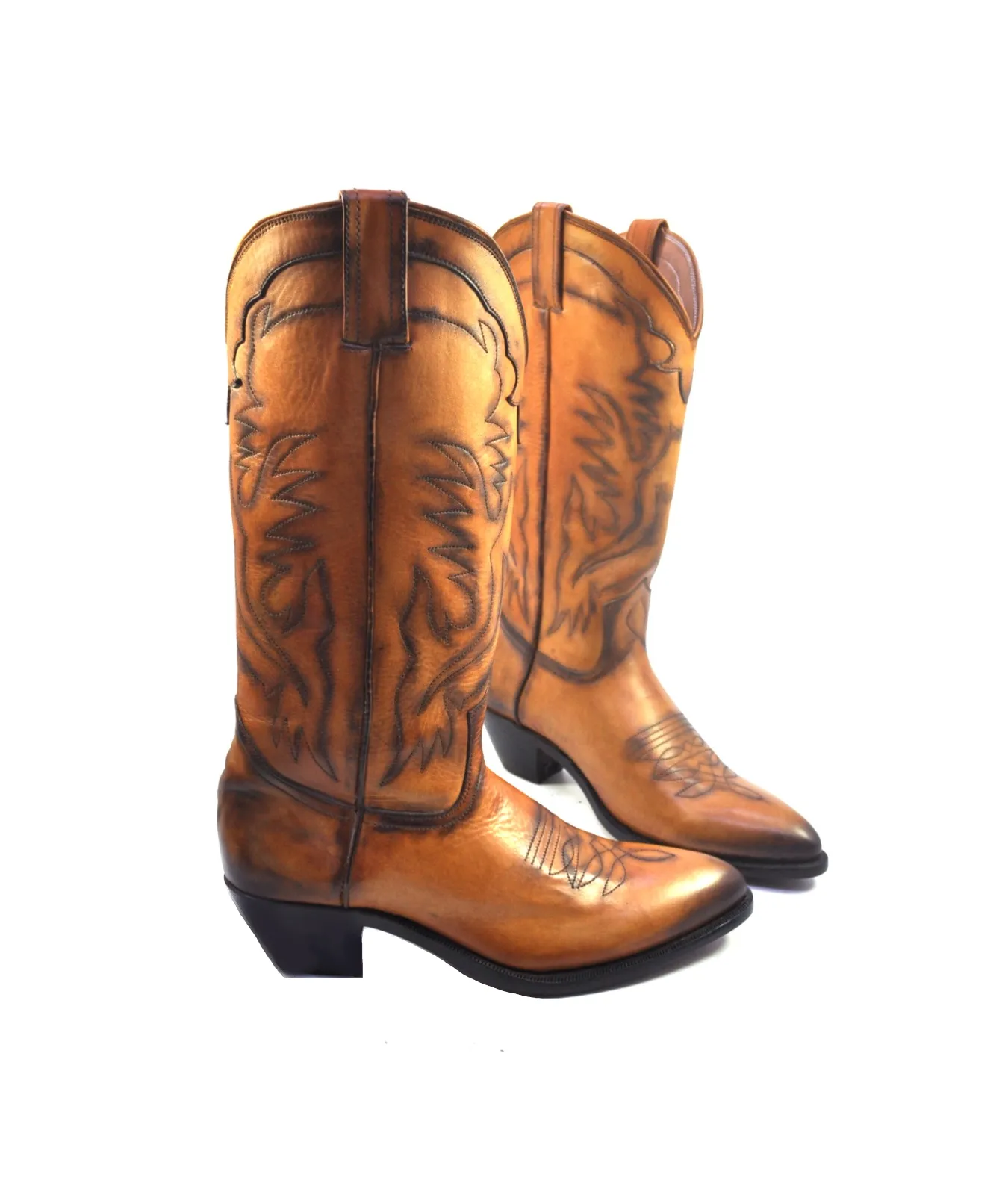 Cowboy Boots - Tan Leather