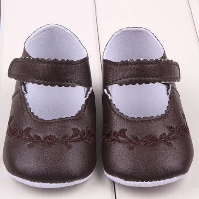 Cute Kid Girl Pu Leather Princess Crib Shoes Newborn Comfy Outdoor Baby Shoes New