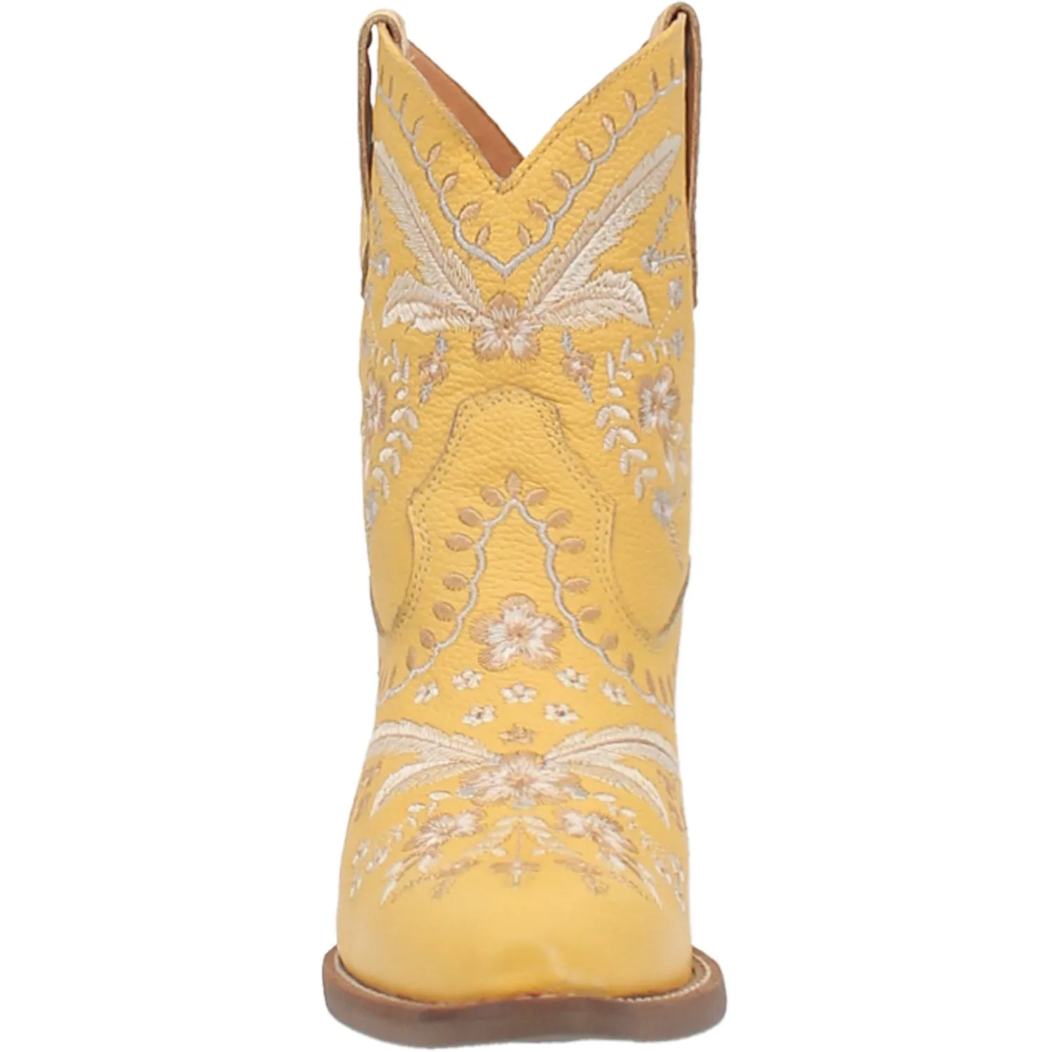 Dingo Womens Primrose Bootie Cowboy Boots Leather Yellow