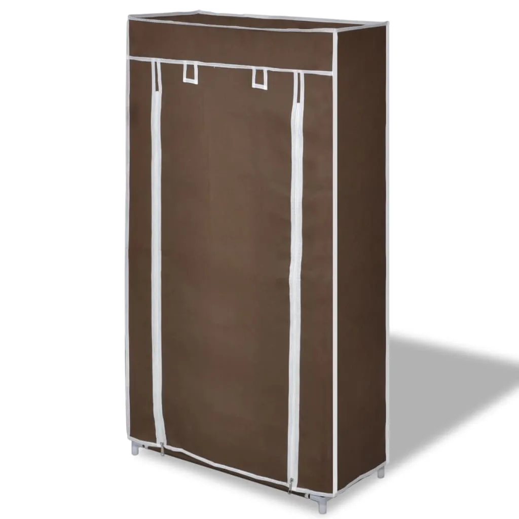 Fabric Shoe Cabinet with Cover 58 x 28 x 106 cm Brown