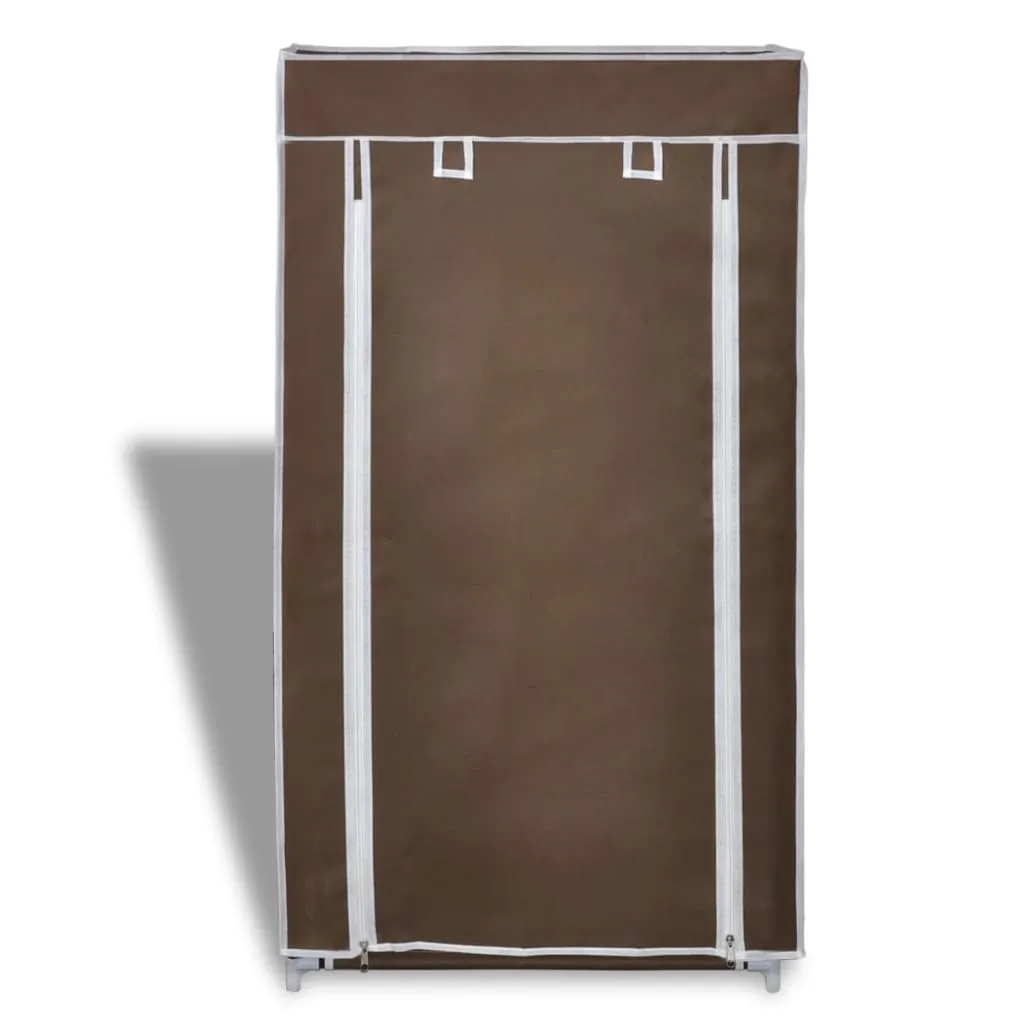 Fabric Shoe Cabinet with Cover 58 x 28 x 106 cm Brown