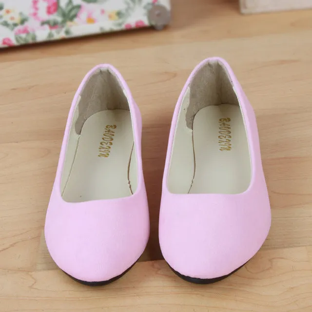 Fashion trend simple sweet classic candy colors women new fashion casual high-end flock flats boat cute girls flats office shoes