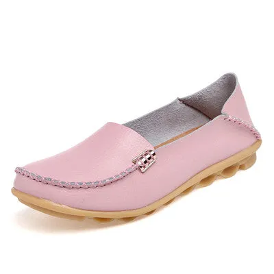 Fashion Women Ballet Flats Genuine Leather Loafers Summer Women Casual Shoes Flat Comfortable Slip On Moccasins Zapatos Mujer