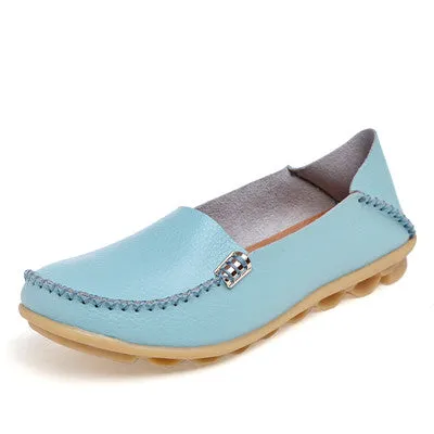 Fashion Women Ballet Flats Genuine Leather Loafers Summer Women Casual Shoes Flat Comfortable Slip On Moccasins Zapatos Mujer