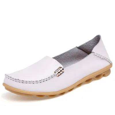 Fashion Women Ballet Flats Genuine Leather Loafers Summer Women Casual Shoes Flat Comfortable Slip On Moccasins Zapatos Mujer