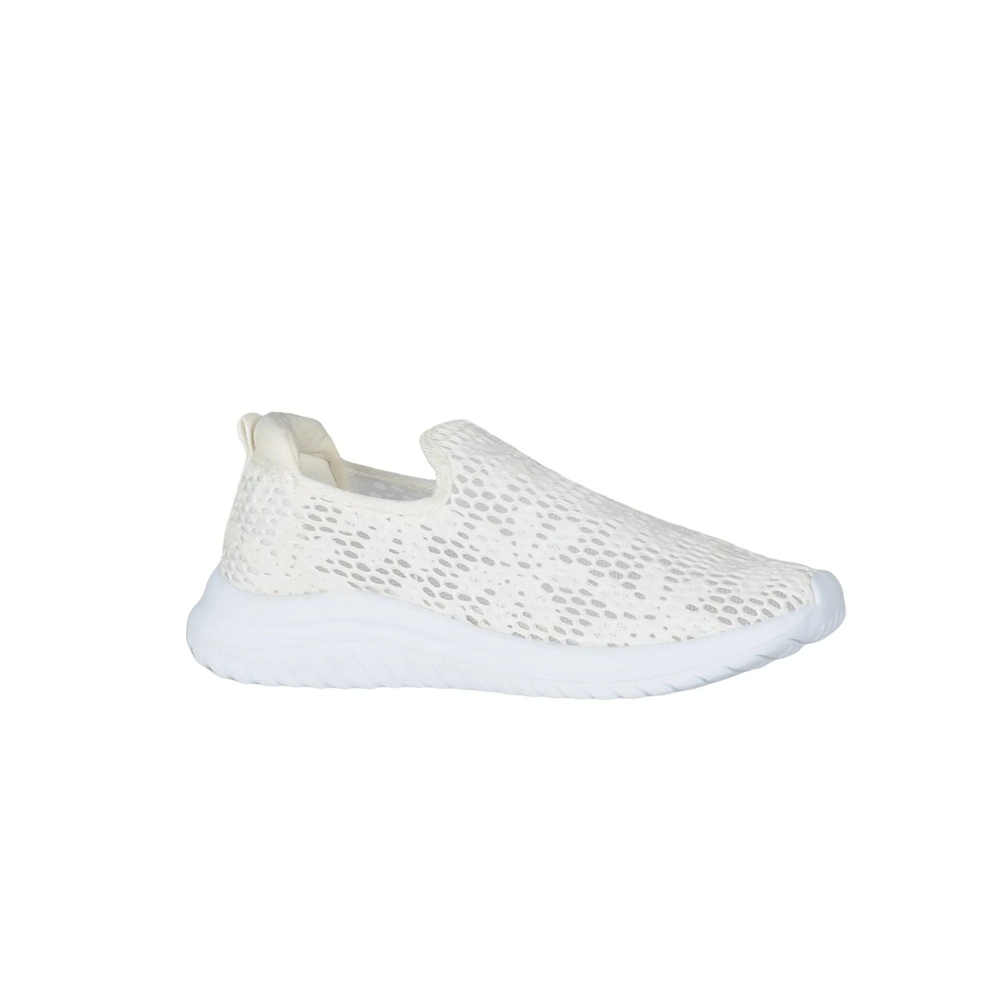 Floral Mesh Walking Shoes - White