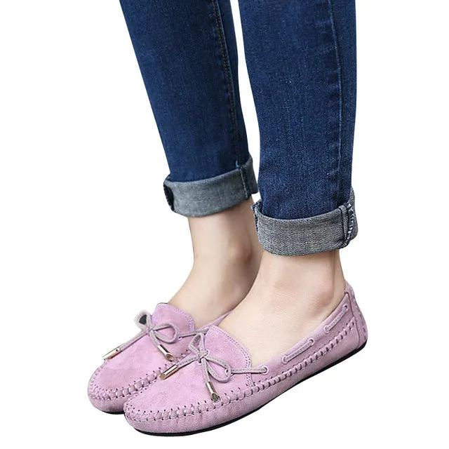 HEE GRAND Casual Bowtie Loafers Sweet Candy Colors Women Flats Solid Summer Style Shoes Woman 4 Colors Plus Size 35-41 XWD2263