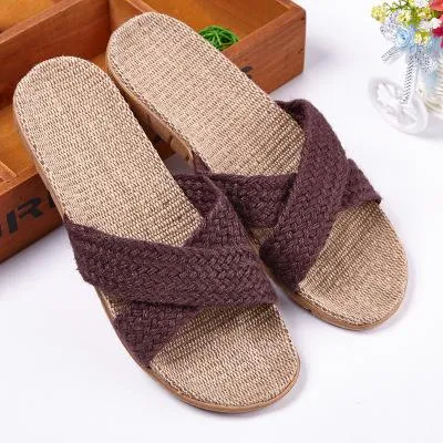 Hemp Men's Shoes House Bedroom Bathroom Indoor Slippers Slides For  Spring Summer Indoor Non-slip Women Flats Pasoataques Brand