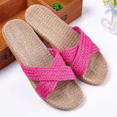 Hemp Men's Shoes House Bedroom Bathroom Indoor Slippers Slides For  Spring Summer Indoor Non-slip Women Flats Pasoataques Brand