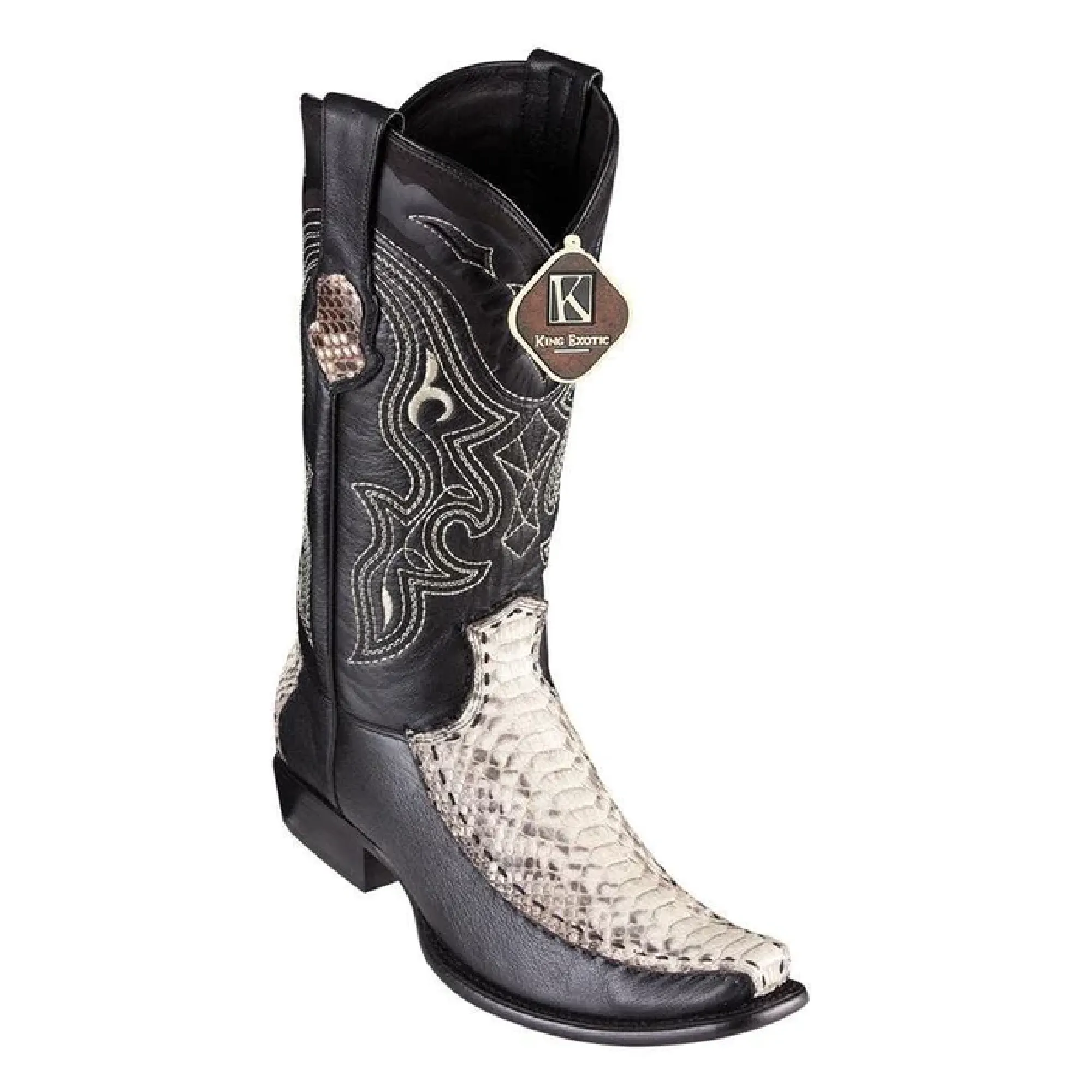 King Exotic Boots #479F5749 Men's | Men's Python Y Deer Boots Handcrafted Color Natural