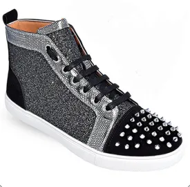 Lace Up Spike two Tones sneaker Boot