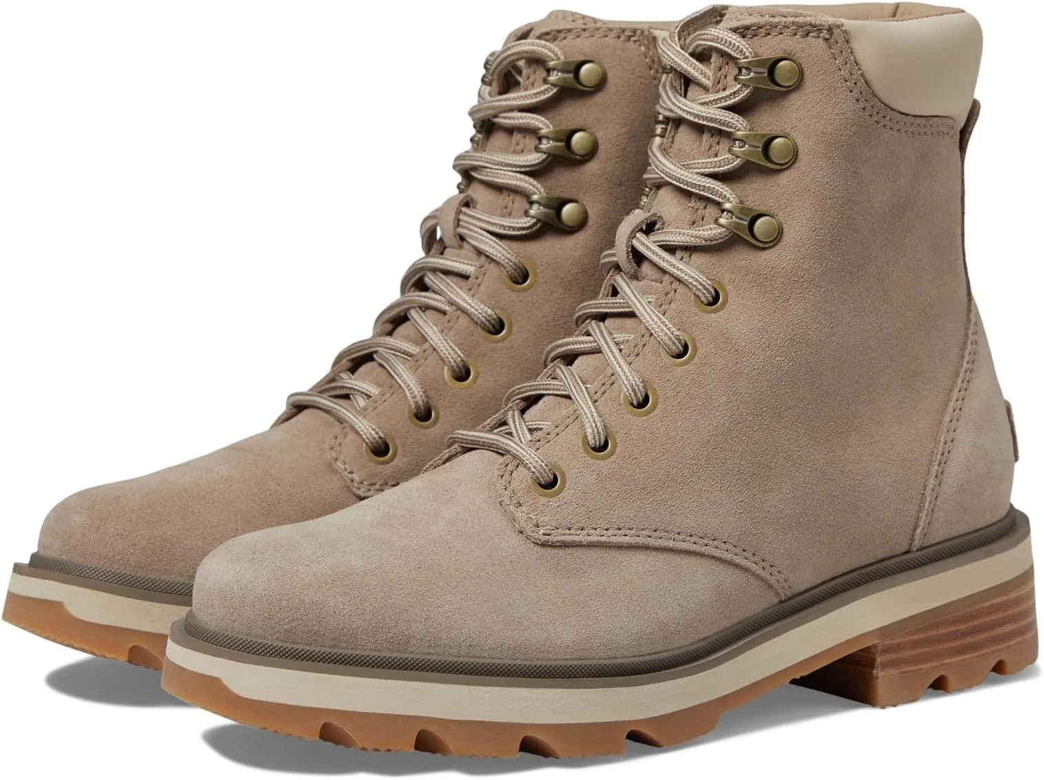 Lennox Lace STKD Waterproof SOREL Lace-Up Boots, Omega Taupe/Gum 2