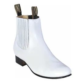 Los Altos Boots Mens #615128 Charro Short Boots  | Style Deer Boots | Color White