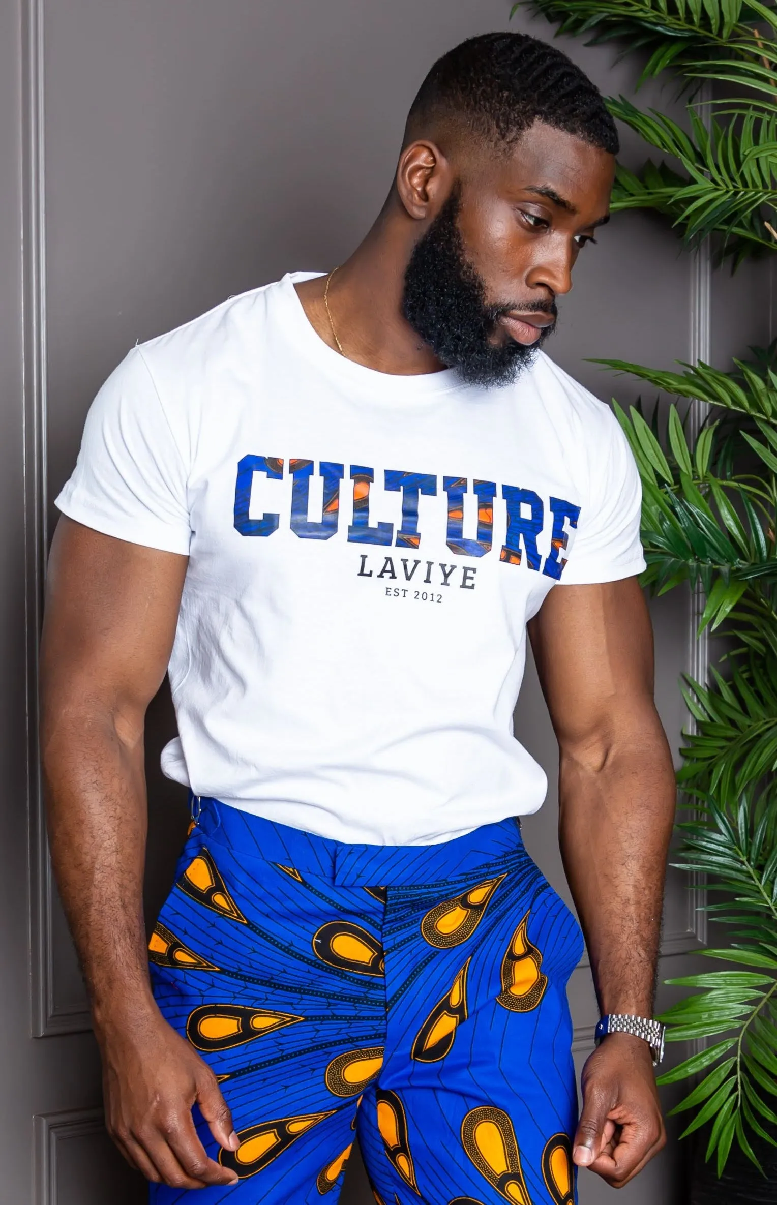 Men's African Print Culture Slogan T-shirt Unisex | ENUGU