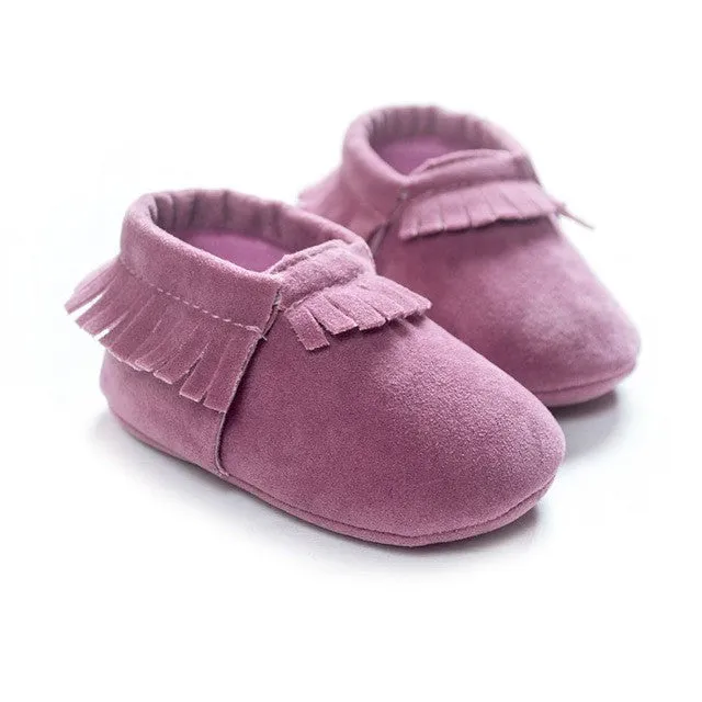 Newborn Boy Girl Suede Tassel Shoes Toddler Soft Sole Crib Slip-On Pre-walker Infant Coral Velvet Moccasins High Quality