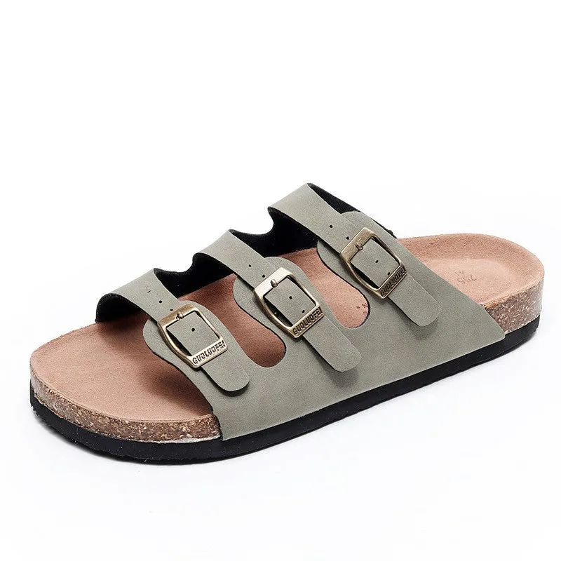 OCW Men Casual Orthopedic Sandals Triple Straps Summer Slides