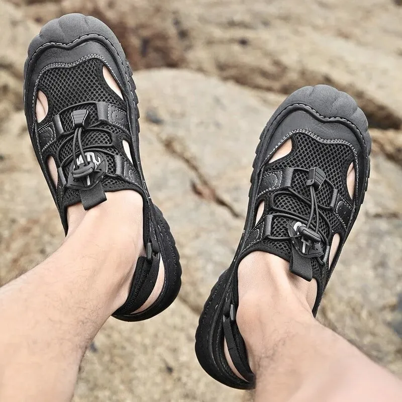 OCW Men Summer Closed Toe Sandals Anti-collision Rubber Sole