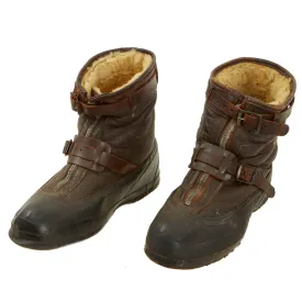 Original U.S. WWII Army Air Force Type A-6A Pilot Winter Flying Boots - Size XXL (10.5 - 11)